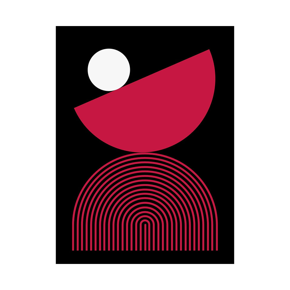 Thumbnail: Modern Geometric 26 Matte Poster - Houston Rockets - Alt