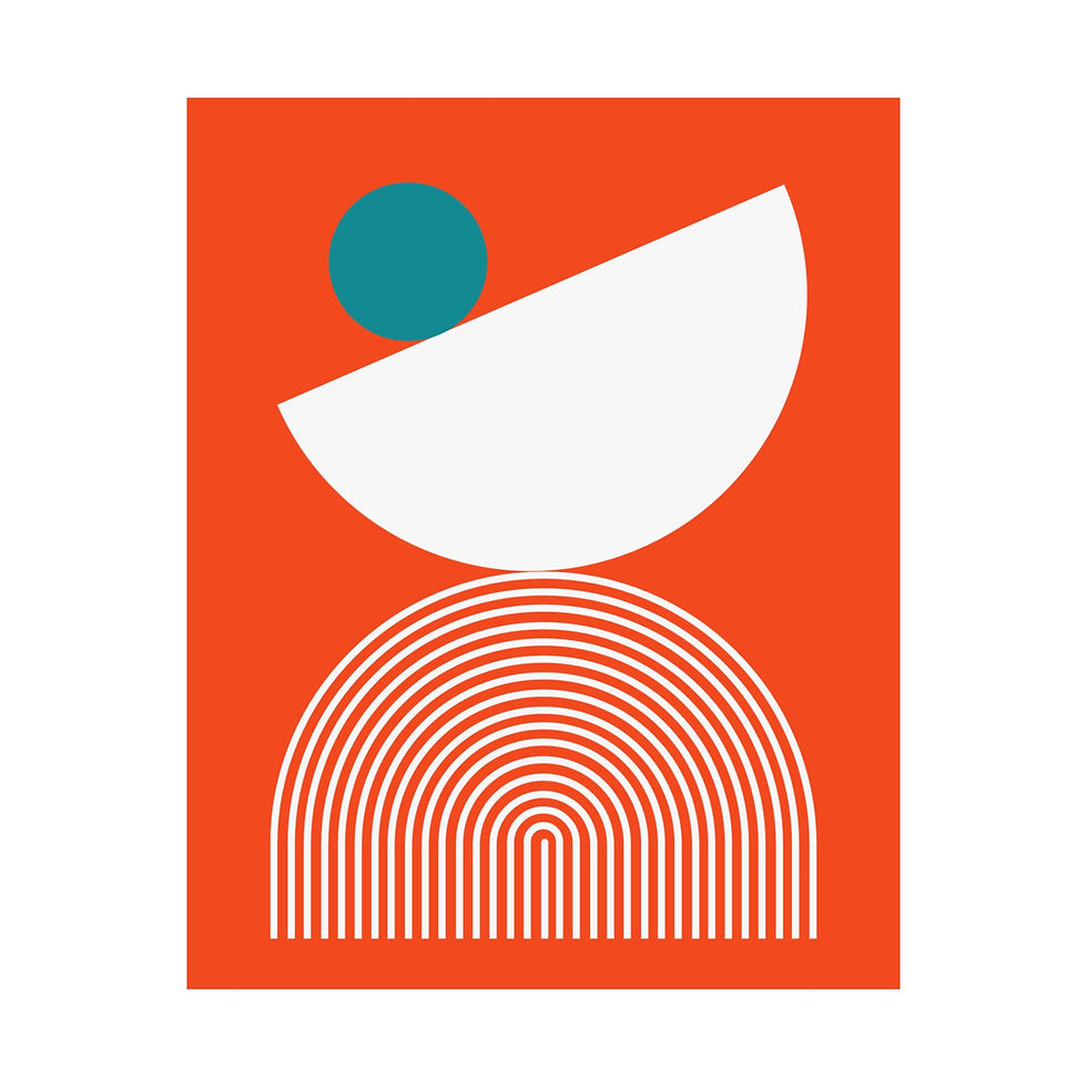 Thumbnail: Modern Geometric 26 Matte Poster - Miami Dolphins - Alt