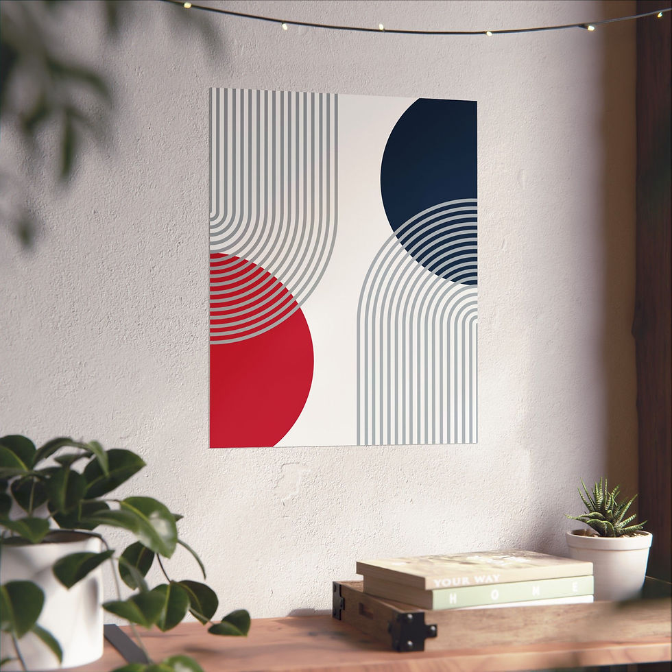 Thumbnail: Modern Geometric 25 Matte Poster - New England Patriots - Home