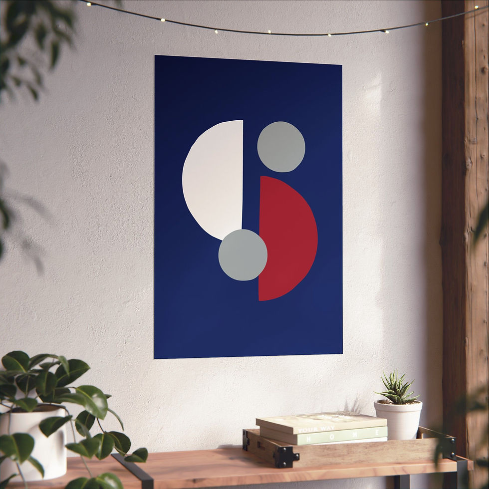 Thumbnail: Modern Geometric 29 Matte Poster - New York Giants - Away