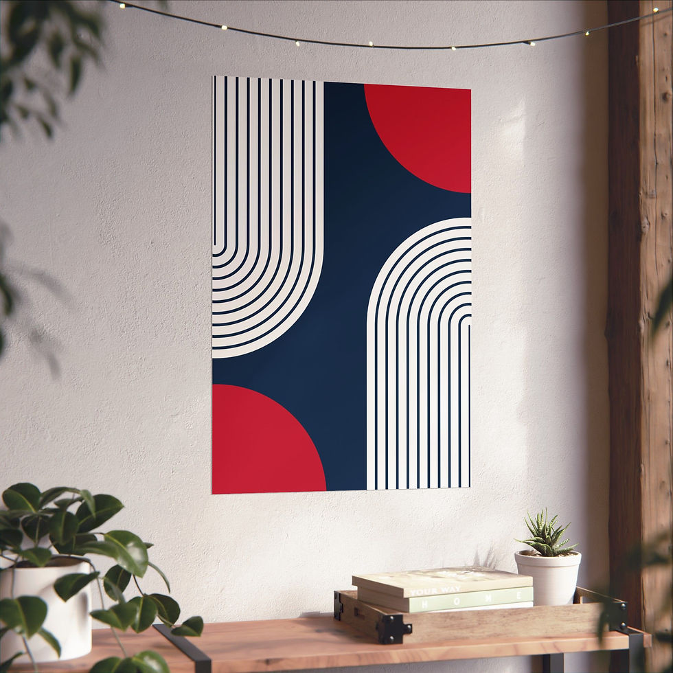 Thumbnail: Modern Geometric 10 Matte Poster - New England Patriots - Away
