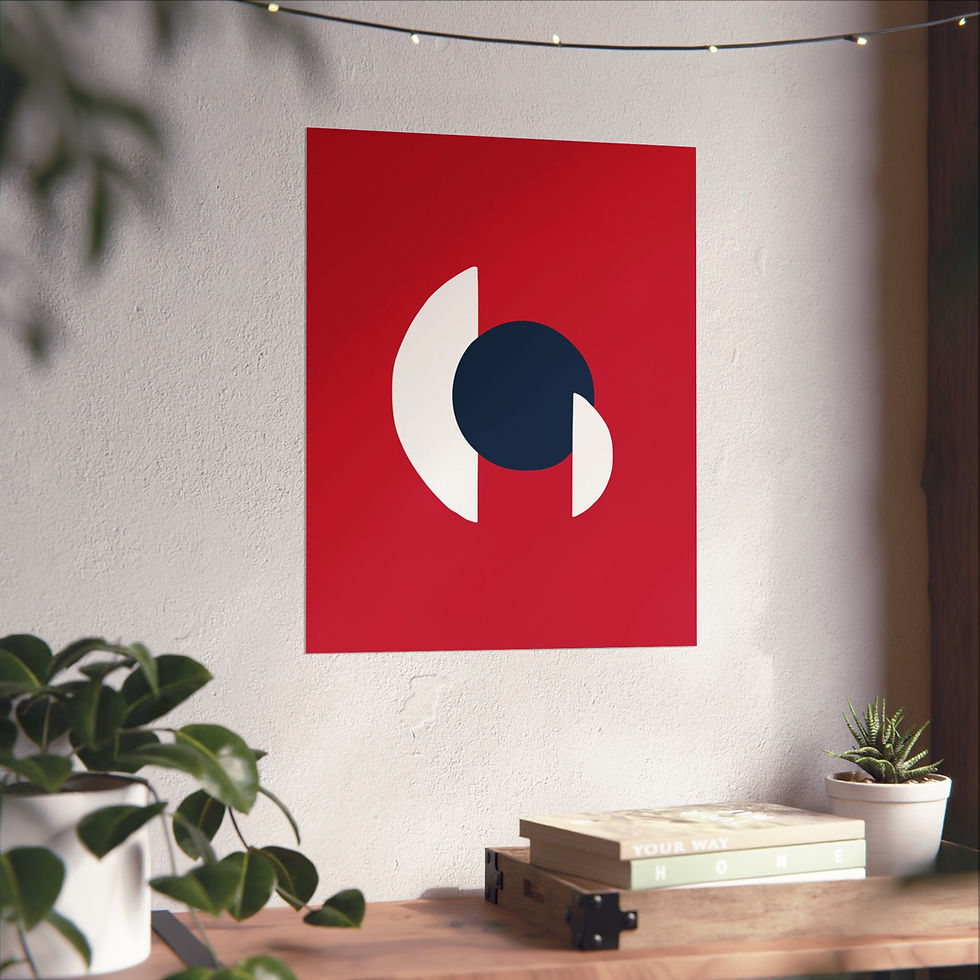 Thumbnail: Modern Geometric 30 Matte Poster - New England Patriots - Alt