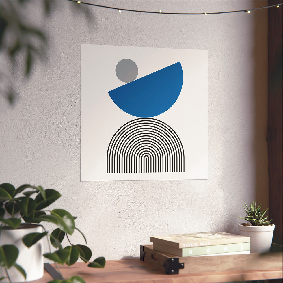 Thumbnail: Geometric 26 Matte Poster - Detroit Lions - Home