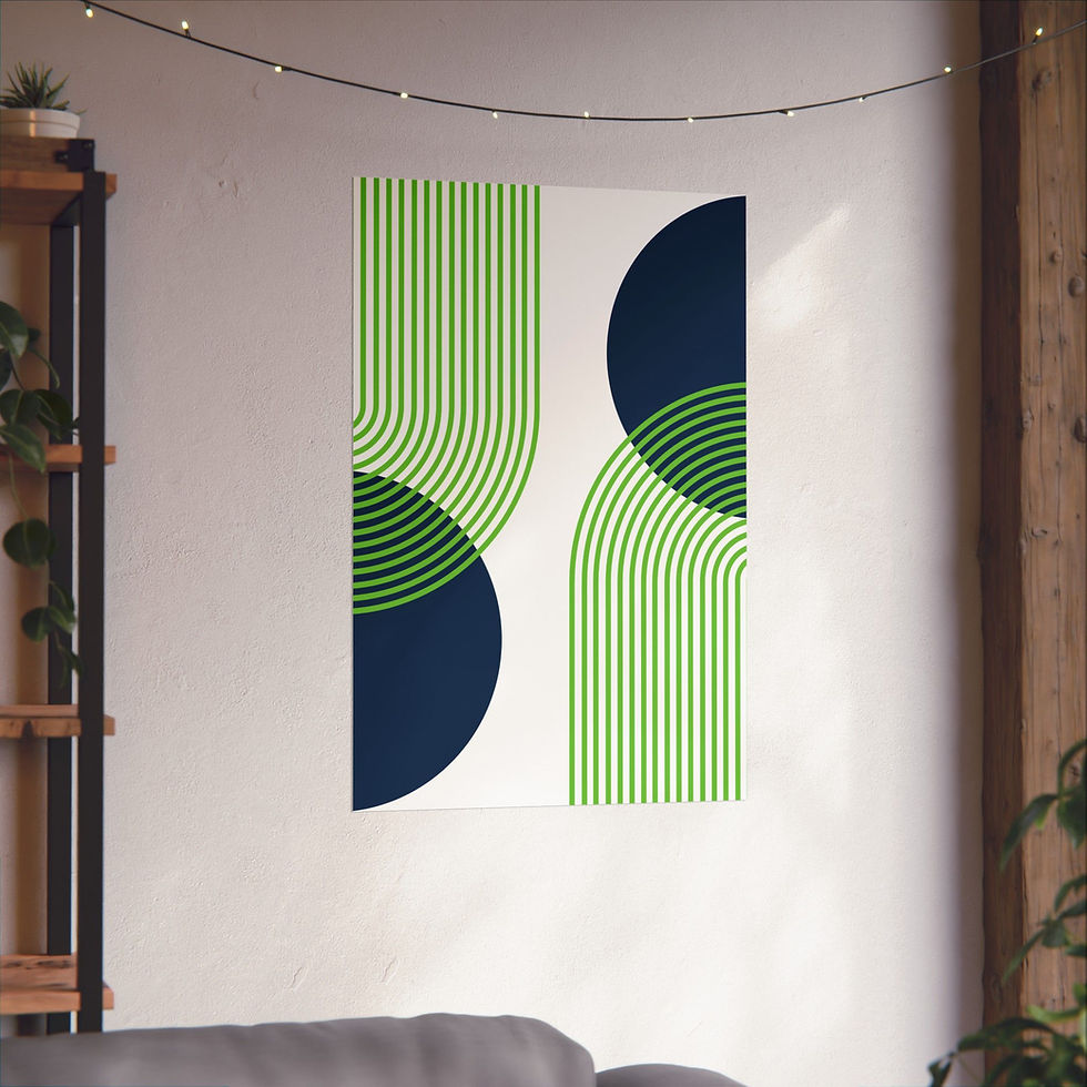 Thumbnail: Modern Geometric - 25 - Matte Poster - Seattle Seahawks - Home