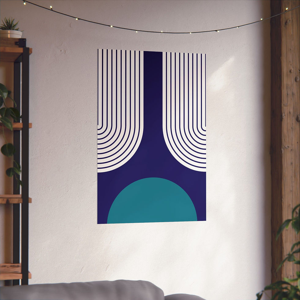 Thumbnail: Geometric 11 Matte Poster - Charlotte Hornets - Alt