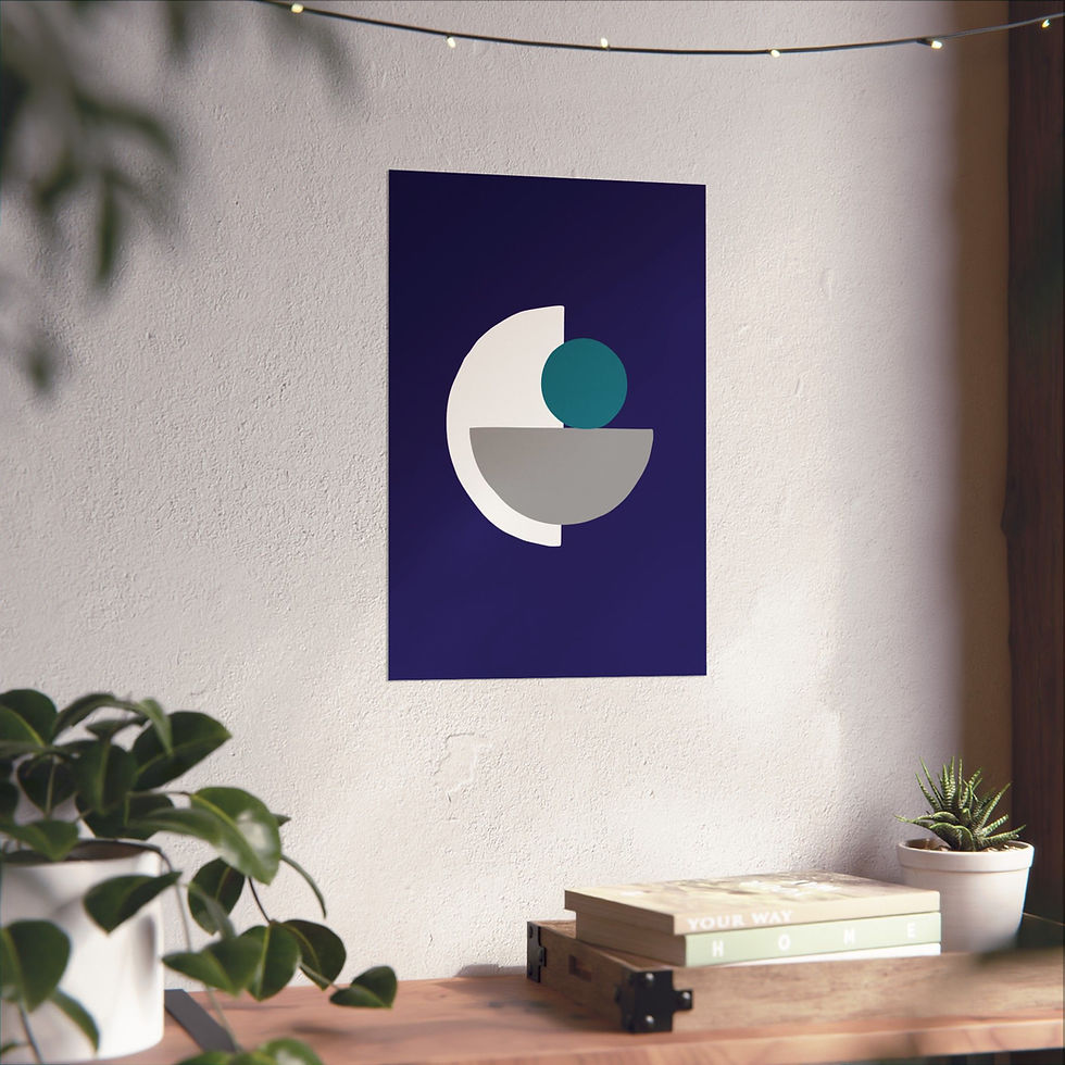 Thumbnail: Geometric 31 Matte Poster - Charlotte Hornets - Alt