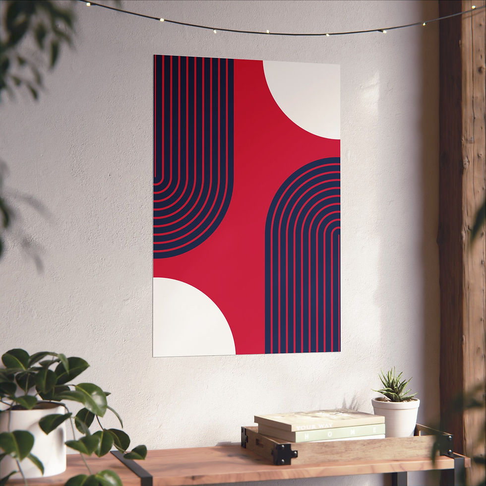 Thumbnail: Modern Geometric 10 Matte Poster - Atlanta Braves - Alt