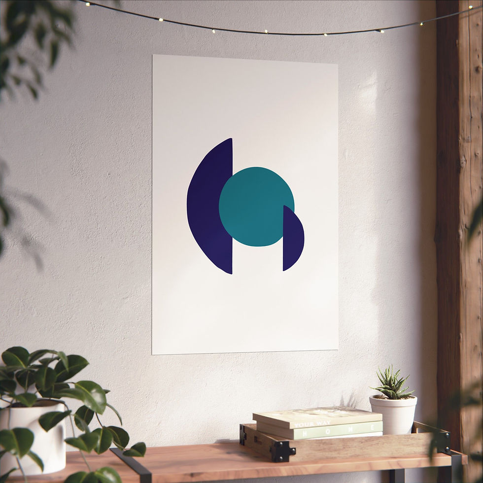Thumbnail: Geometric 30 Matte Poster - Charlotte Hornets - Home
