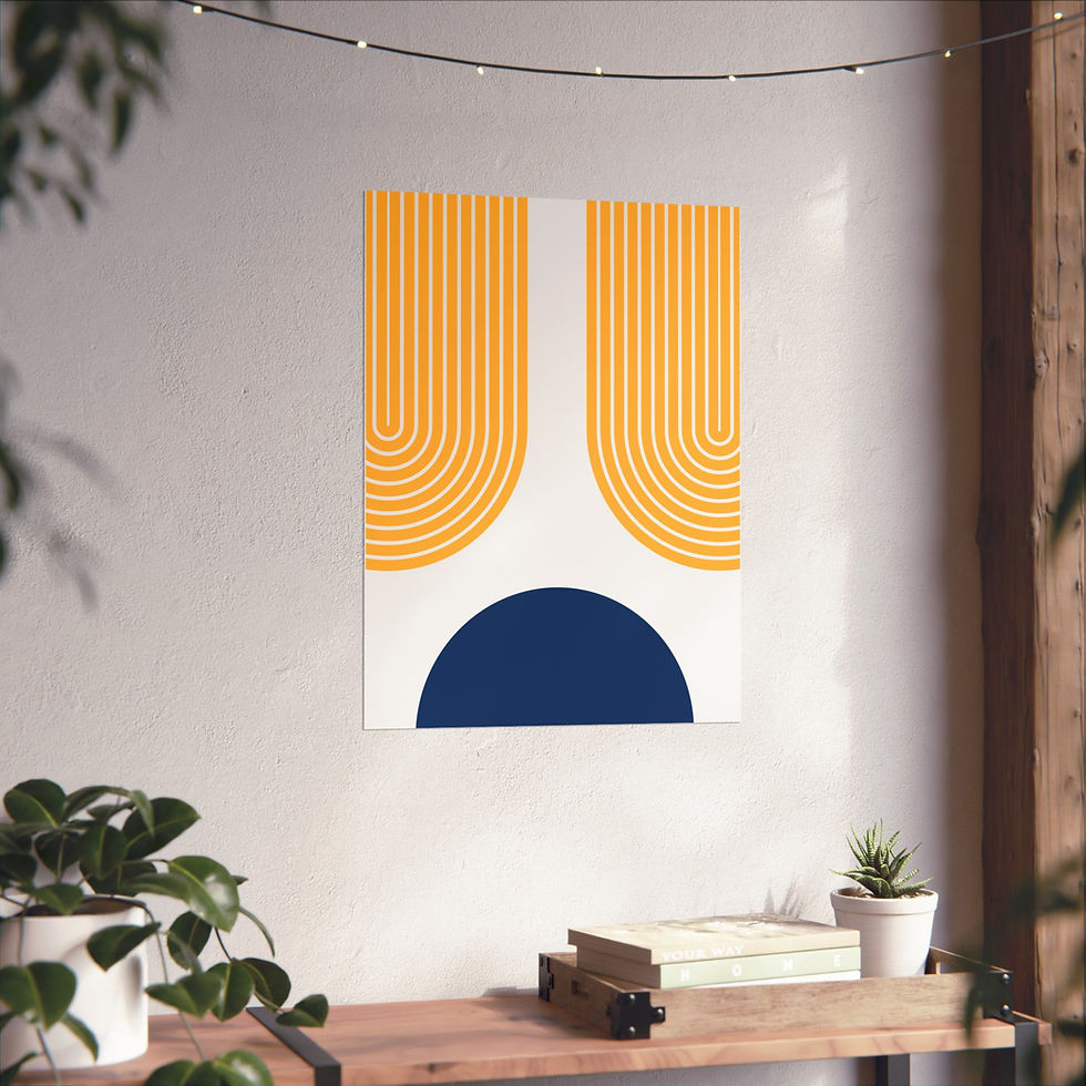 Thumbnail: Modern Geometric 11 Matte Poster - Indiana Pacers - Home