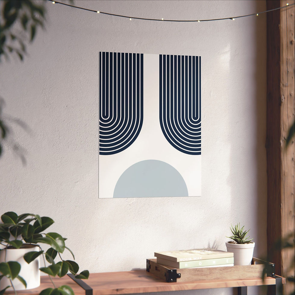 Thumbnail: Modern Geometric 11 Matte Poster - New York Yankees - Home
