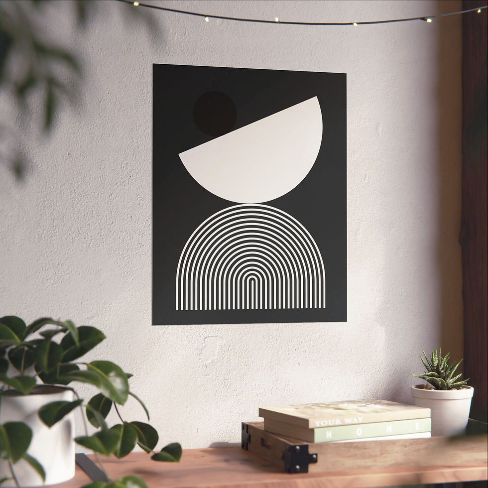 Thumbnail: Modern Geometric 26 Matte Poster - Brooklyn Nets - Away