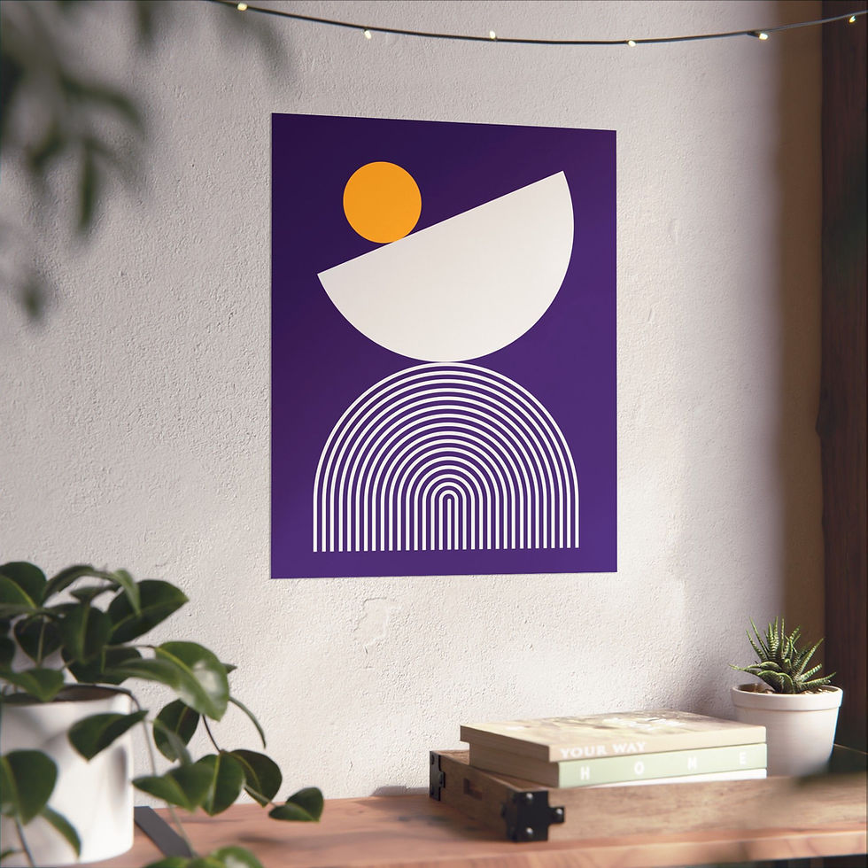 Thumbnail: Modern Geometric 26 Matte Poster - Minnesota Vikings - Away