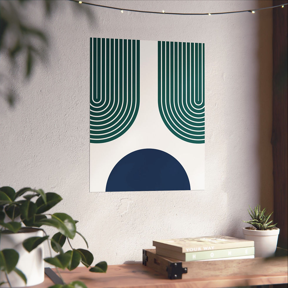 Thumbnail: Modern Geometric 11 Matte Poster - Seattle Mariners - Home