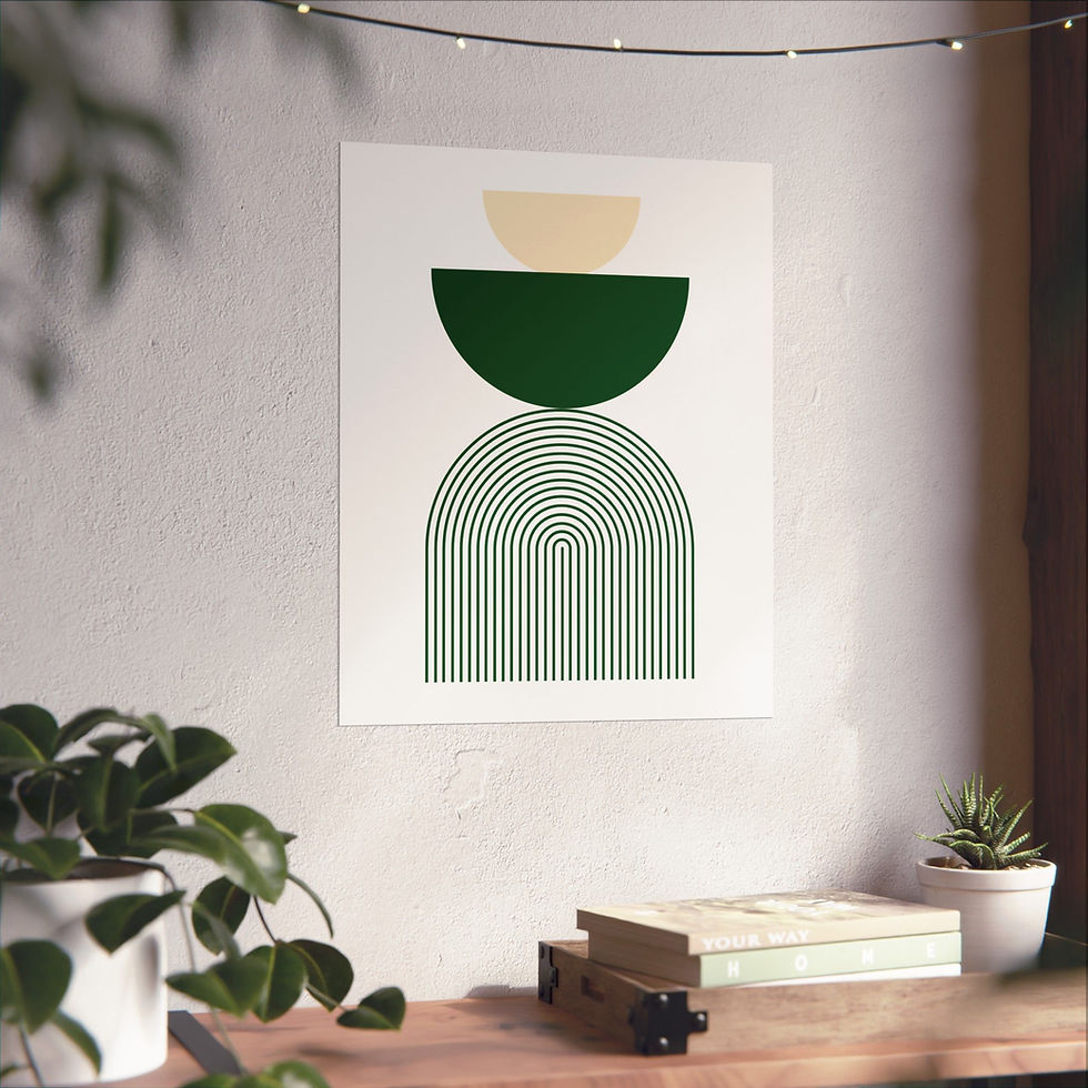 Thumbnail: Modern Geometric 24 Matte Poster - Milwaukee Bucks - Home