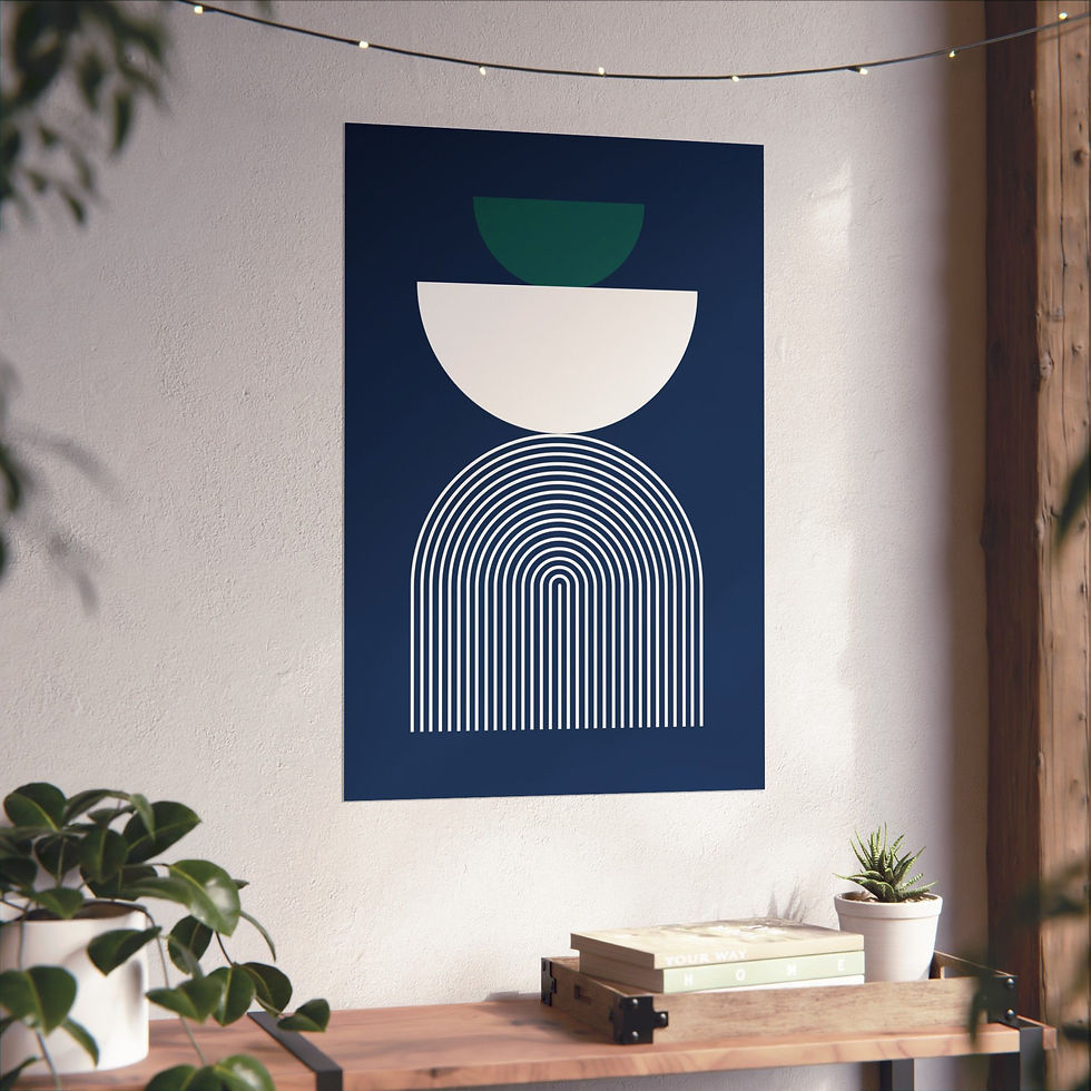 Thumbnail: Modern Geometric 24 Matte Poster - Seattle Mariners - Away