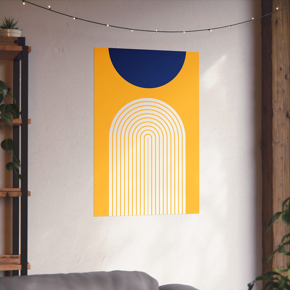 Thumbnail: Modern Geometric 09 Matte Poster - Golden State Warriors - Alt