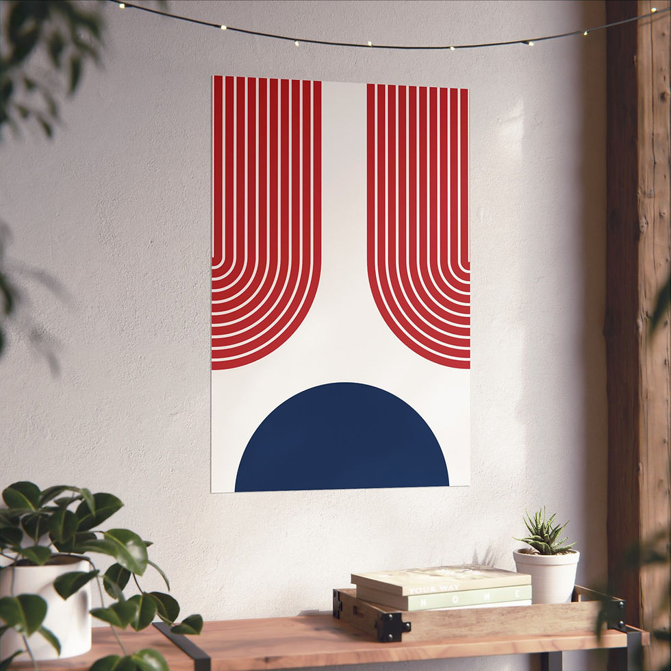 Thumbnail: Modern Geometric 11 Matte Poster - Boston Red Sox - Home