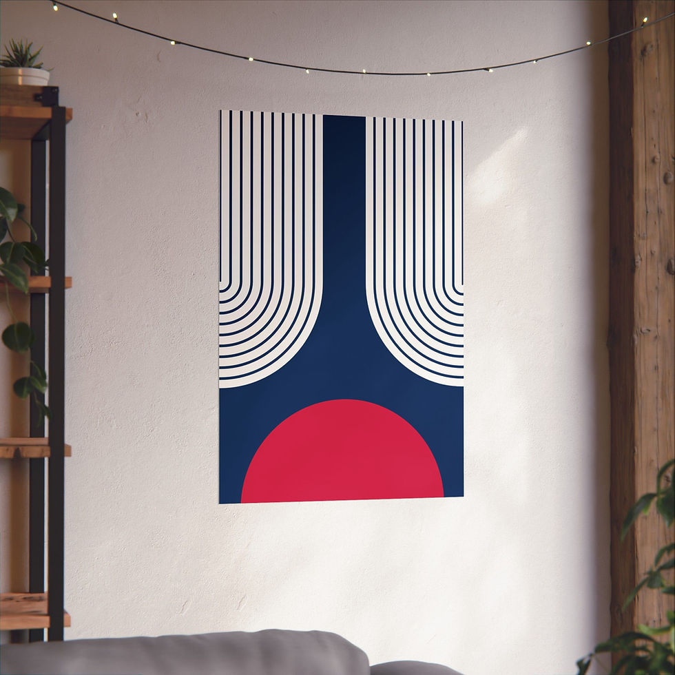 Thumbnail: Geometric 11 Matte Poster - Minnesota Twins - Away