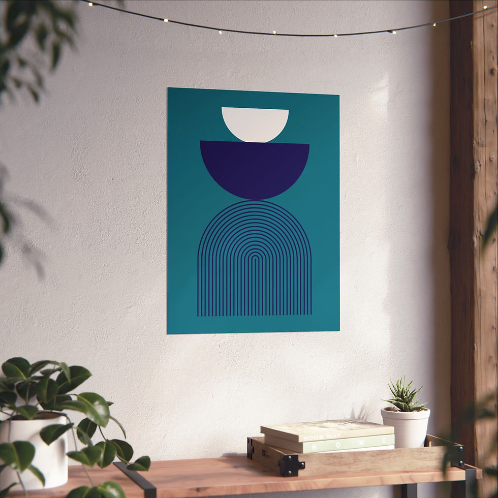 Thumbnail: Geometric 24 Matte Poster - Charlotte Hornets - Away