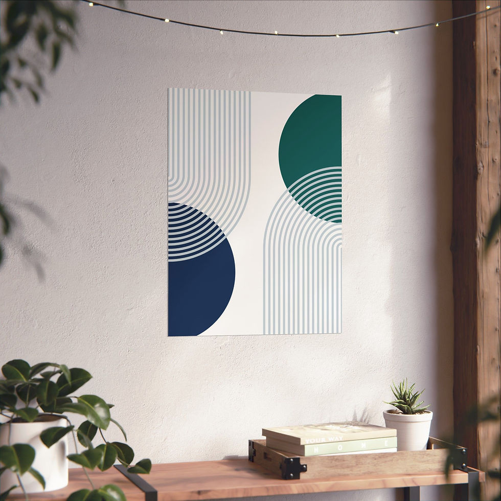 Thumbnail: Modern Geometric 25 Matte Poster - Seattle Mariners - Home