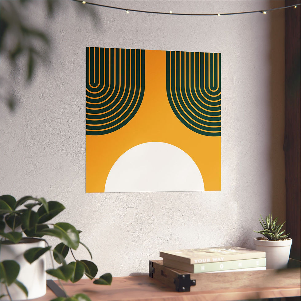 Thumbnail: Modern Geometric 11 Matte Poster - Oakland A's - Alt