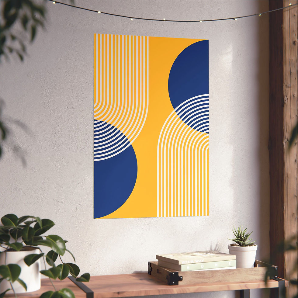 Thumbnail: Modern Geometric 25 Matte Poster - Golden State Warriors - Alt