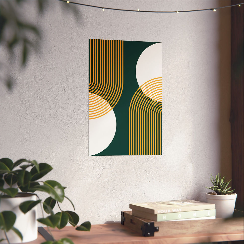 Thumbnail: Modern Geometric 25 Matte Poster - Oakland A's - Away