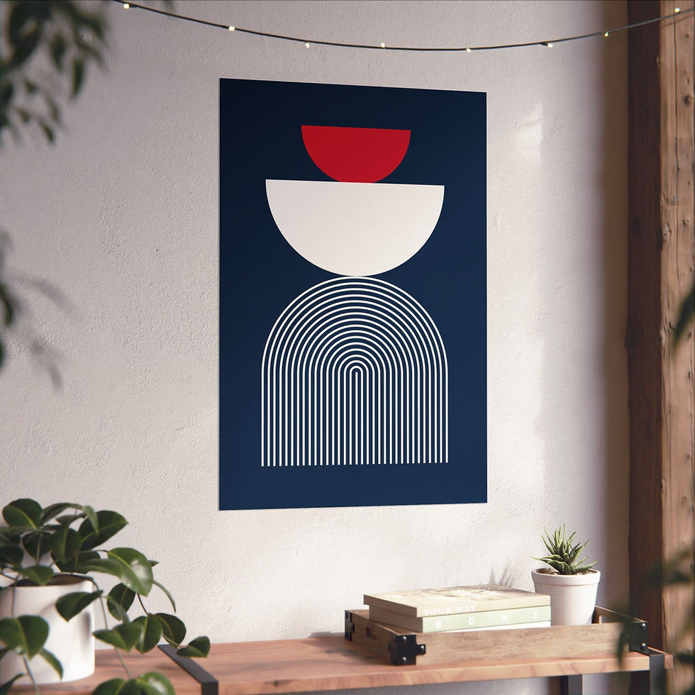 Thumbnail: Modern Geometric 24 Matte Poster - New England Patriots - Away