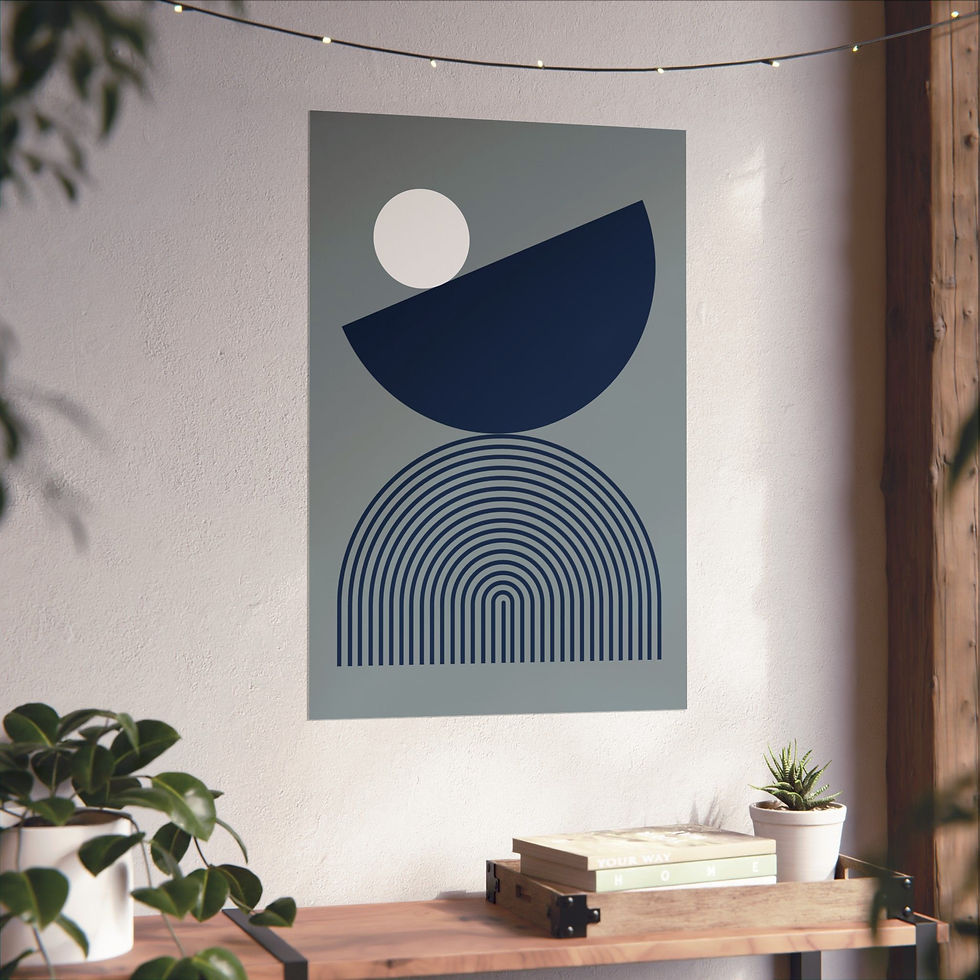 Thumbnail: Modern Geometric 26 Matte Poster - Dallas Cowboys - Alt