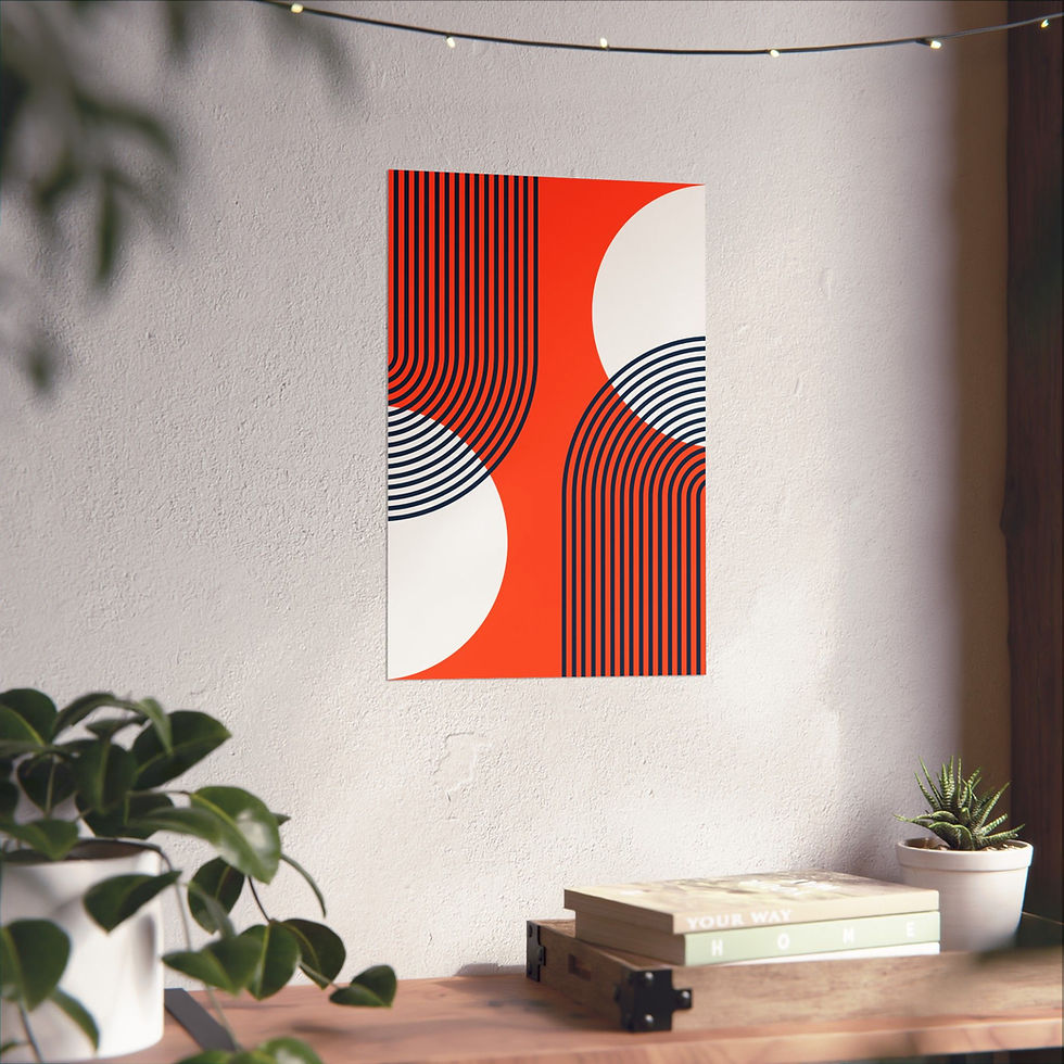 Thumbnail: Modern Geometric 25 Matte Poster - Denver Broncos - Away