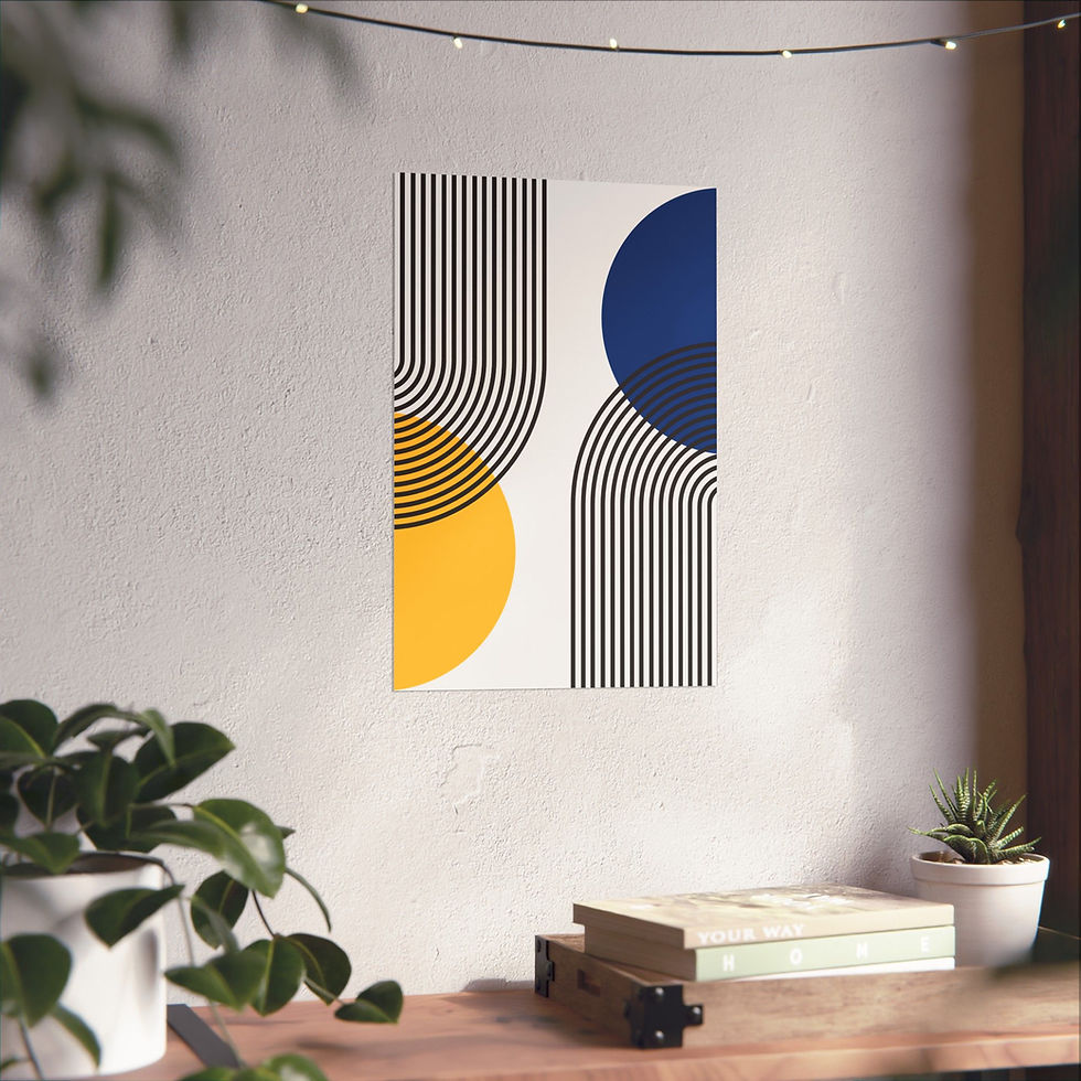 Thumbnail: Modern Geometric 25 Matte Poster - Golden State Warriors - Home