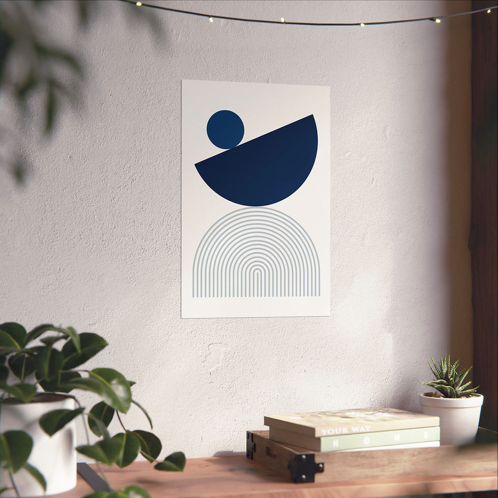 Thumbnail: Modern Geometric 26 Matte Poster - Dallas Mavericks - Home