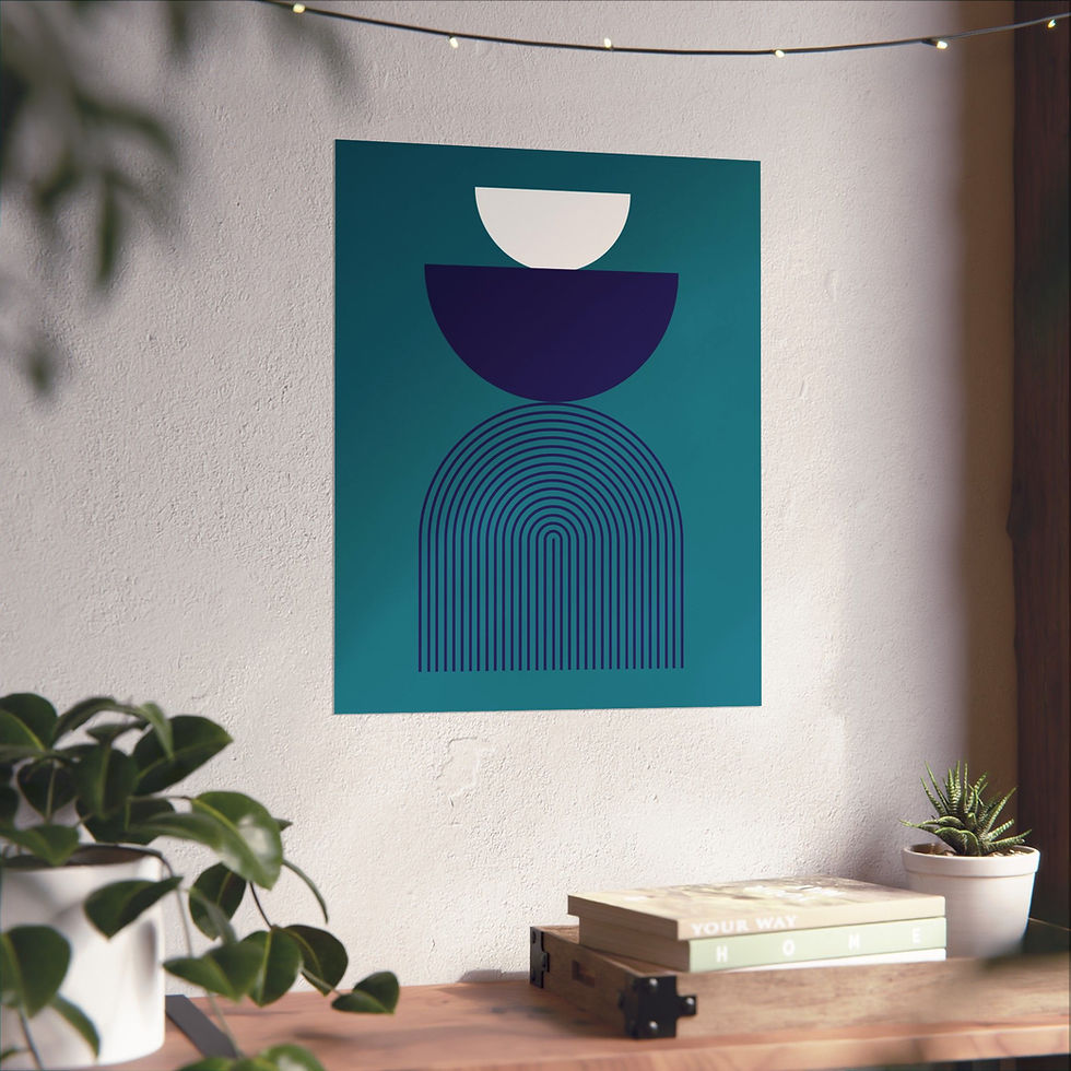 Thumbnail: Geometric 24 Matte Poster - Charlotte Hornets - Away