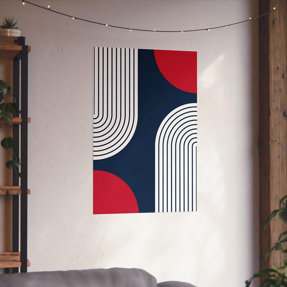 Thumbnail: Modern Geometric 10 Matte Poster - New England Patriots - Away