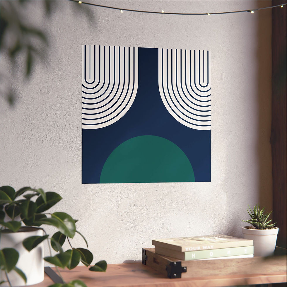 Thumbnail: Modern Geometric 11 Matte Poster - Seattle Mariners - Away