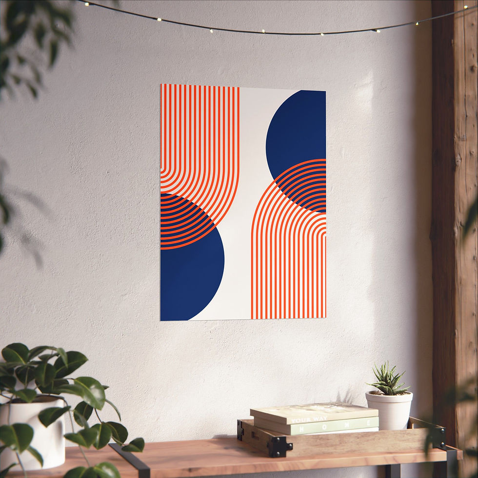 Thumbnail: Modern Geometric 25 Matte Poster - New York Mets - Home