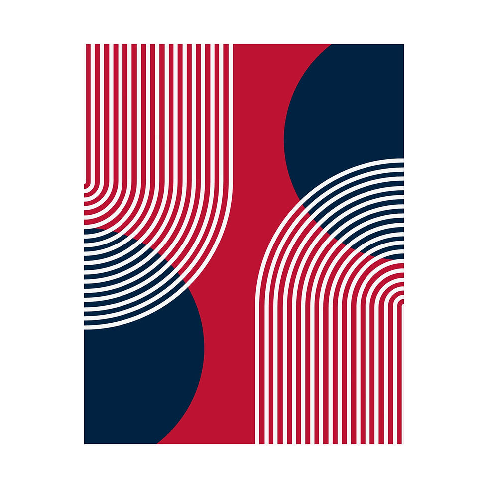 Thumbnail: Modern Geometric 25 Matte Poster - New England Patriots - Alt