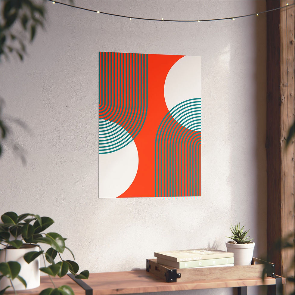 Thumbnail: Modern Geometric 25 Matte Poster - Miami Dolphins - Alt