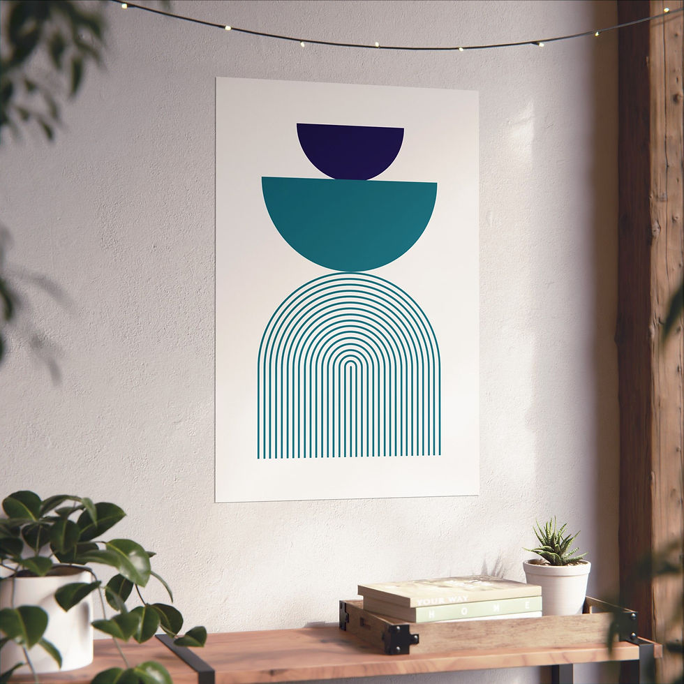 Thumbnail: Geometric 24 Matte Poster - Charlotte Hornets - Home