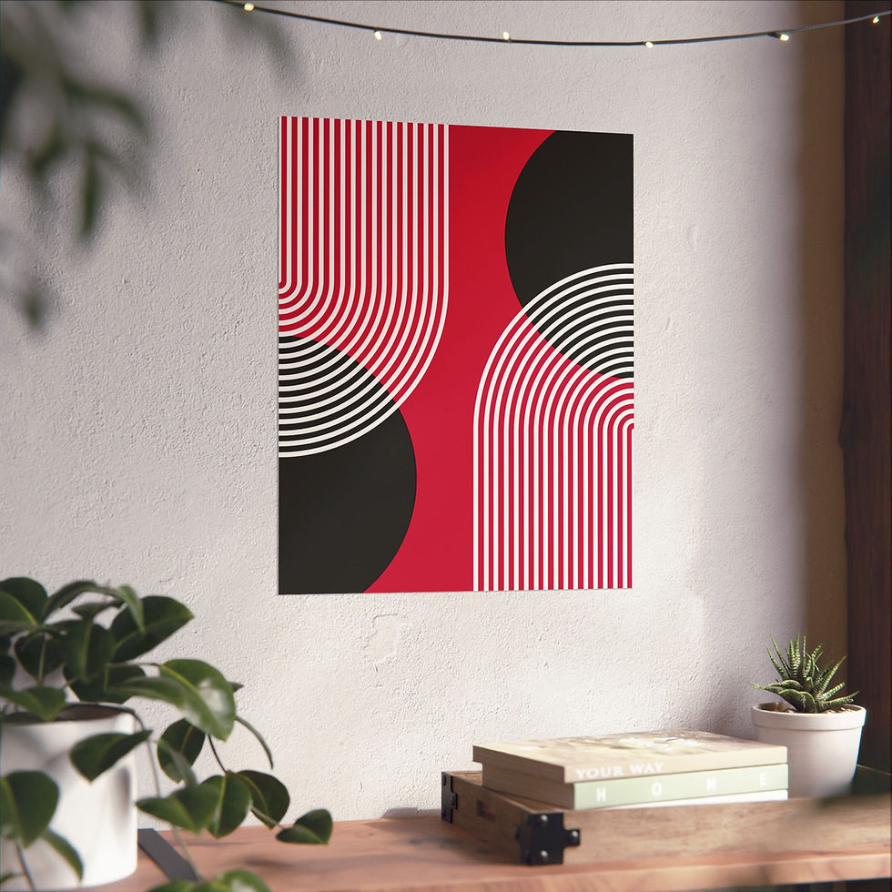 Thumbnail: Modern Geometric 25 Matte Poster - Chicago Bulls - Away