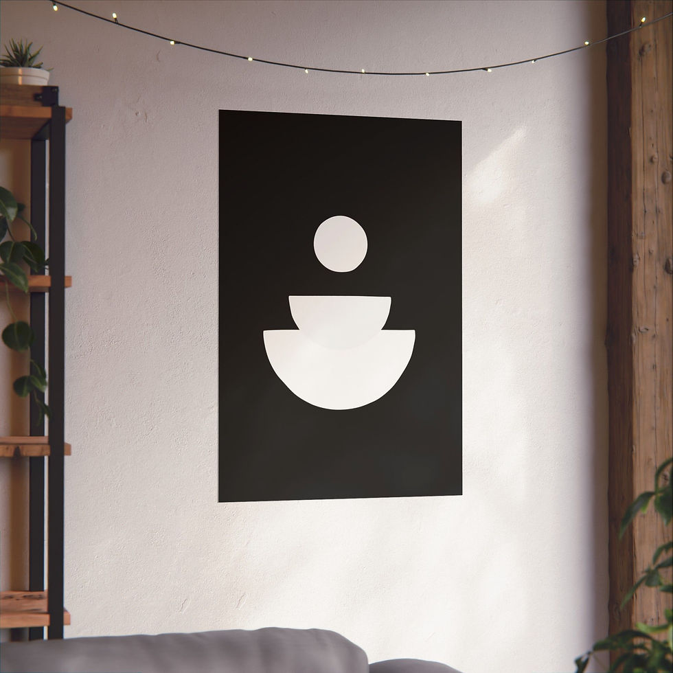 Thumbnail: Modern Geometric 28 Matte Poster - Brooklyn Nets - Alt