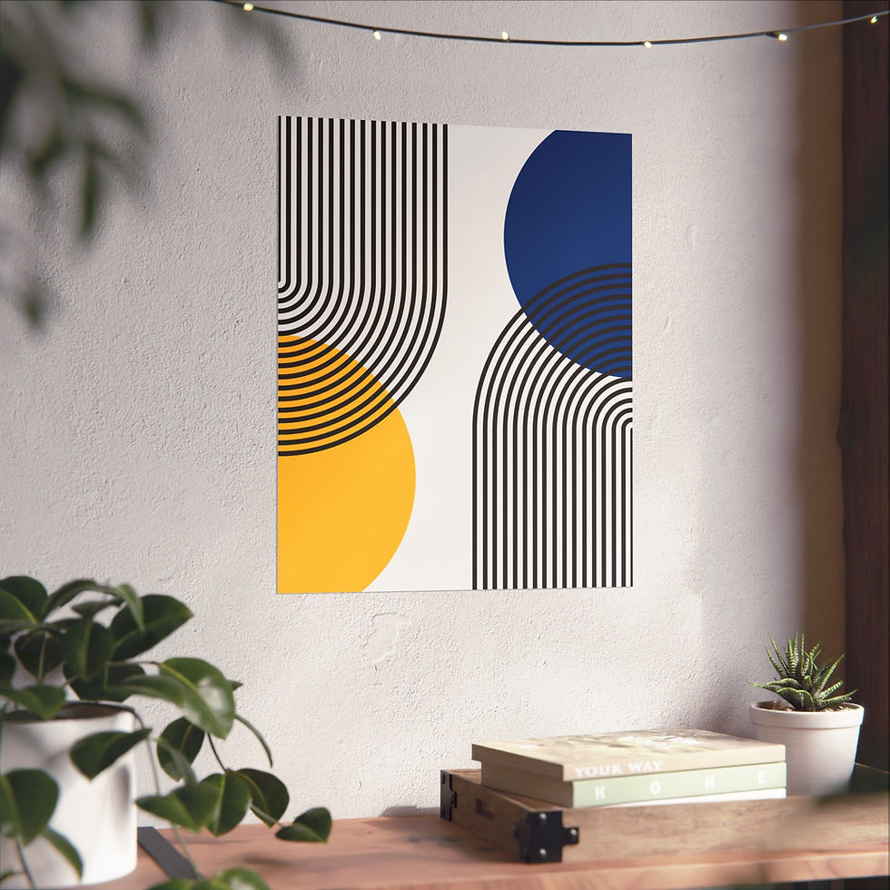 Thumbnail: Modern Geometric 25 Matte Poster - Golden State Warriors - Home
