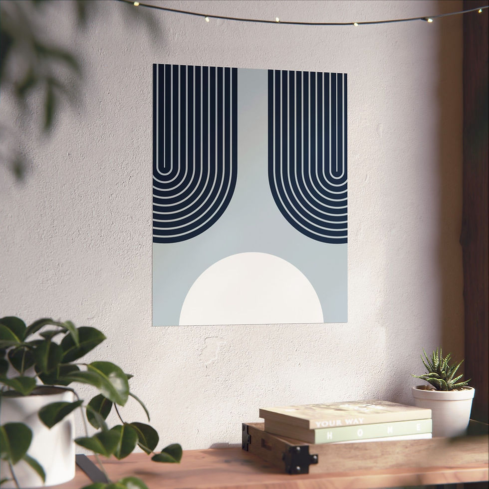 Thumbnail: Modern Geometric 11 Matte Poster - New York Yankees - Alt