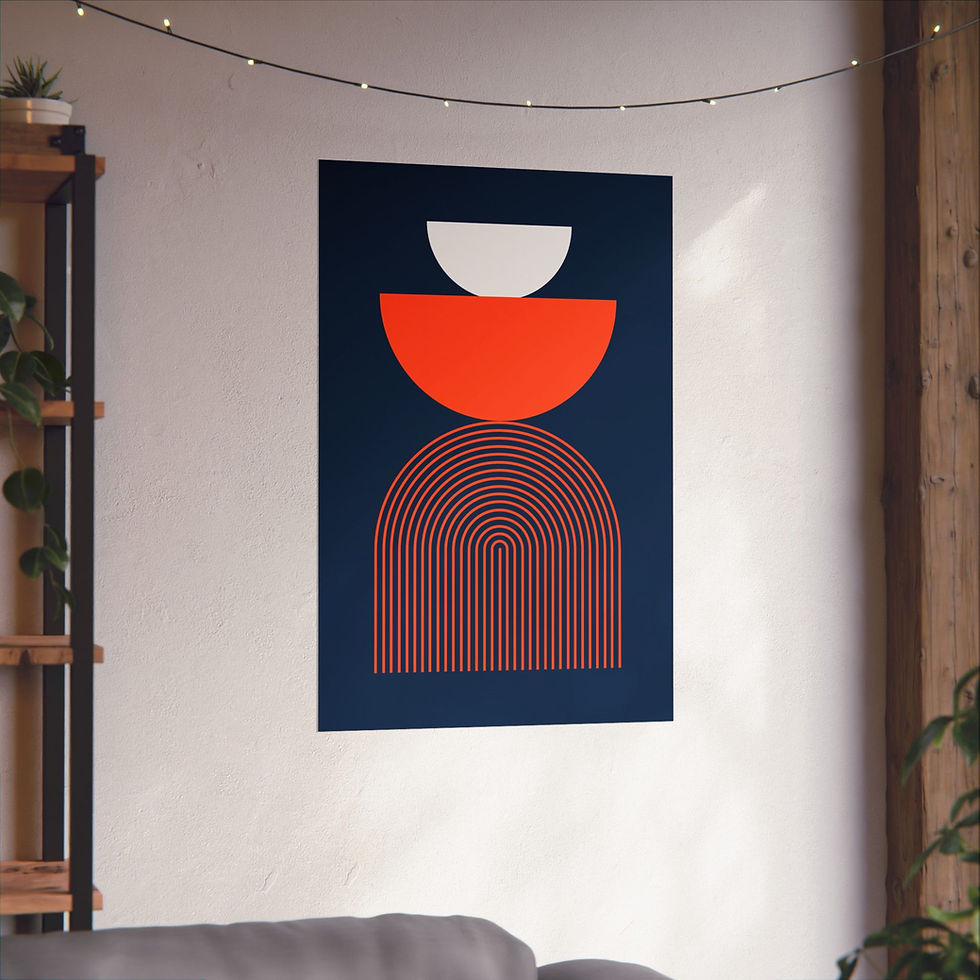 Thumbnail: Modern Geometric 24 Matte Poster - Denver Broncos - Alt