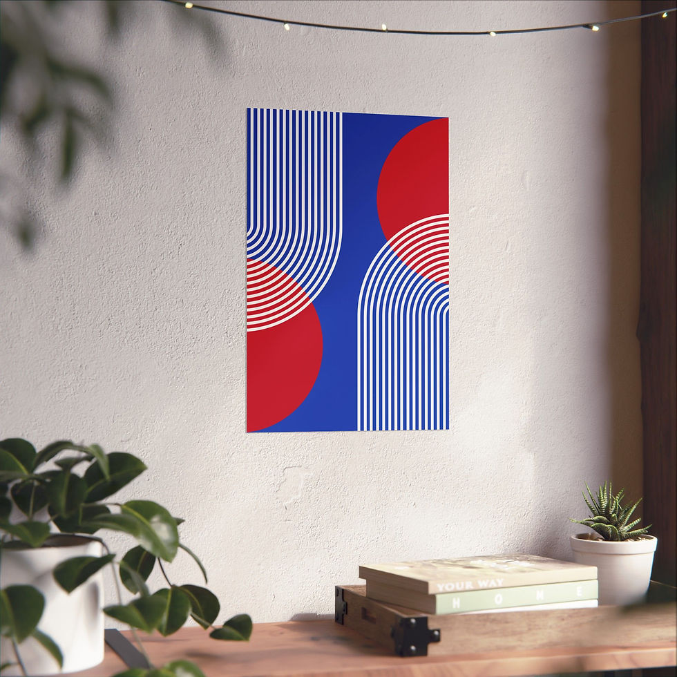 Thumbnail: Geometric 25 Matte Poster - Detroit Pistons - Away