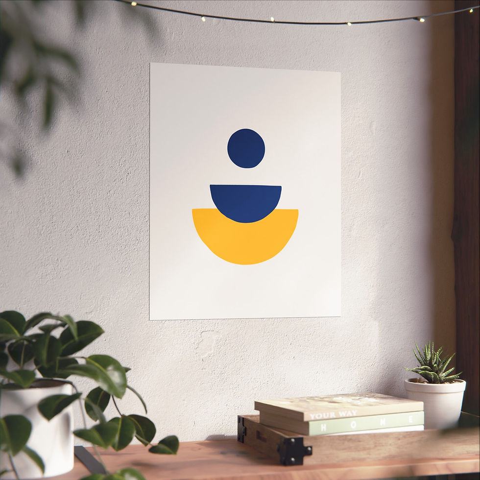 Thumbnail: Modern Geometric 28 Matte Poster - Golden State Warriors - Home
