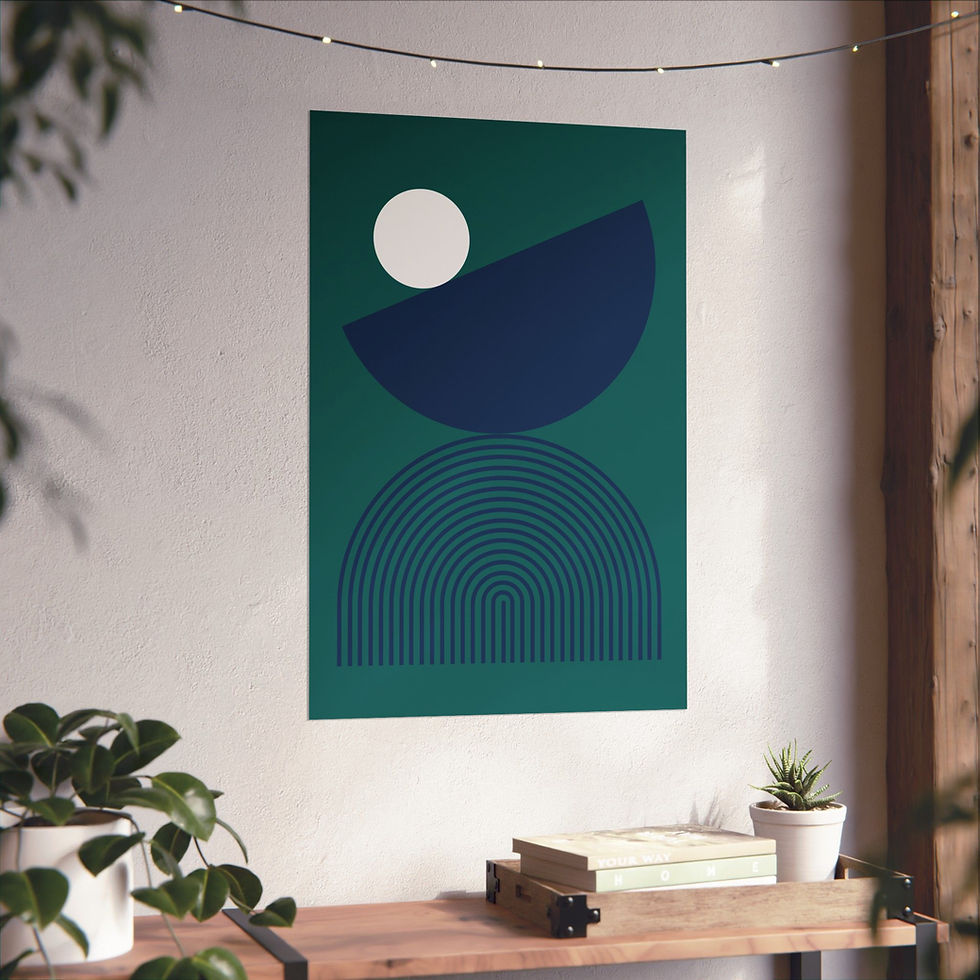Thumbnail: Modern Geometric 26 Matte Poster - Seattle Mariners - Alt