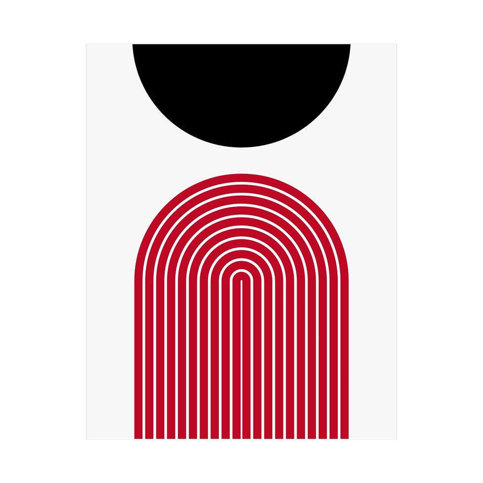 Geometric 09 Matte Poster - Cincinnati Reds - Home