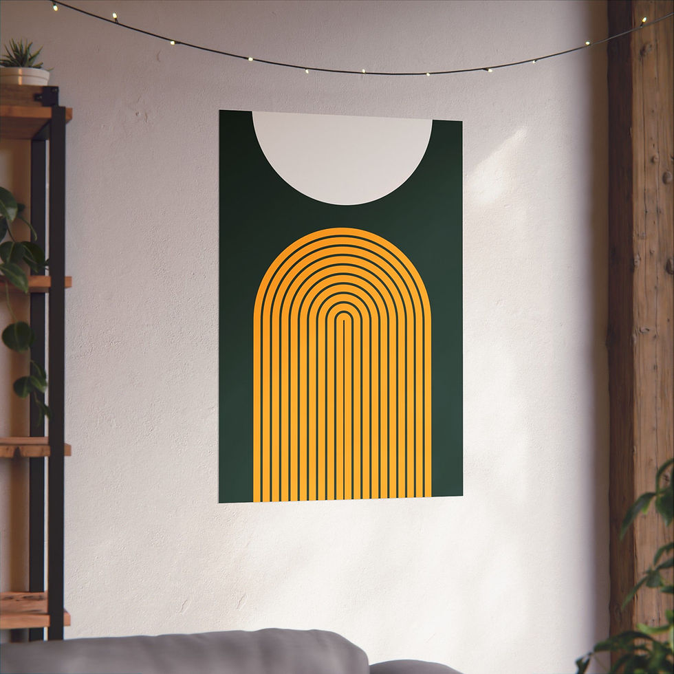 Thumbnail: Modern Geometric 09 Matte Poster - Green Bay Packers - Away