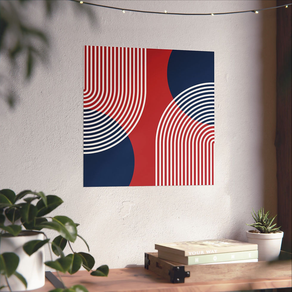 Thumbnail: Modern Geometric 25 Matte Poster - Boston Red Sox - Away